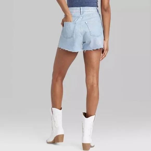 Women's High-Rise Iridescent Cutoff Jean Shorts - Wild Fable Size 2 - Picture 3 of 6